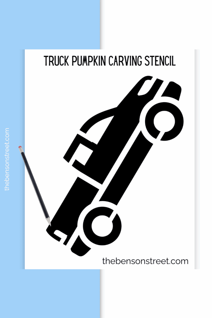 Carve a pumpkin with a truck image using a printable stencil