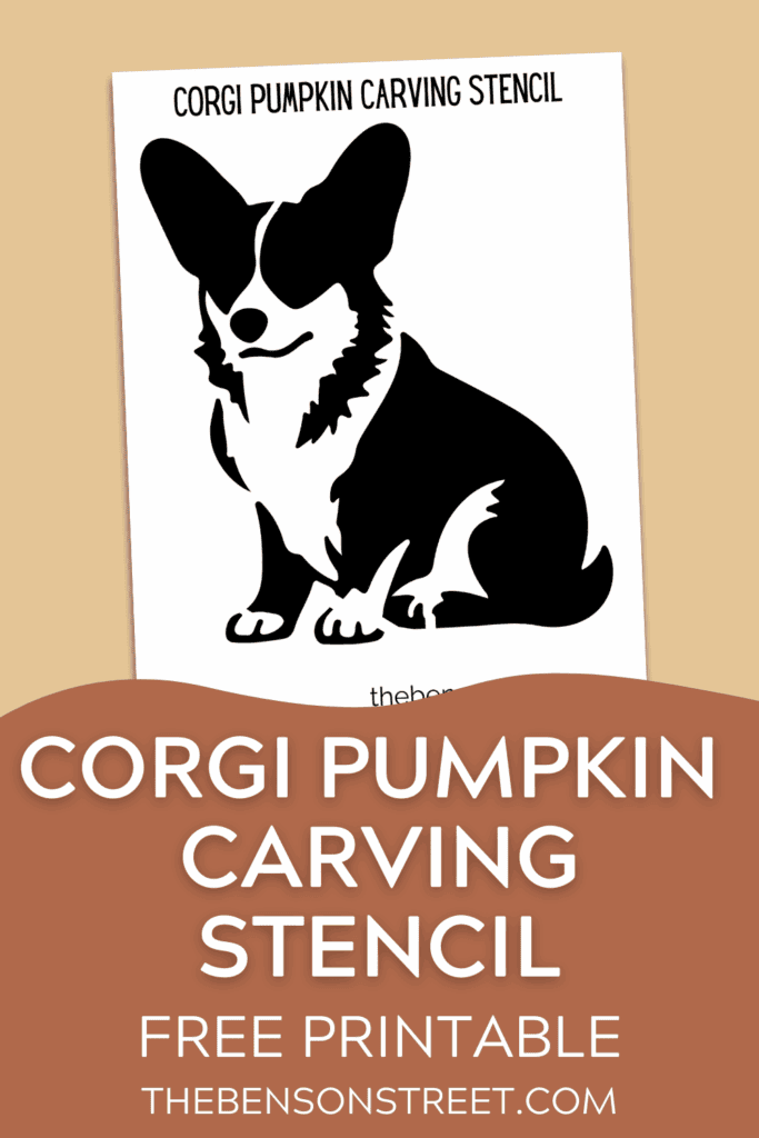 Corgi Dog Breed Pumpkin Carving Stencil Template