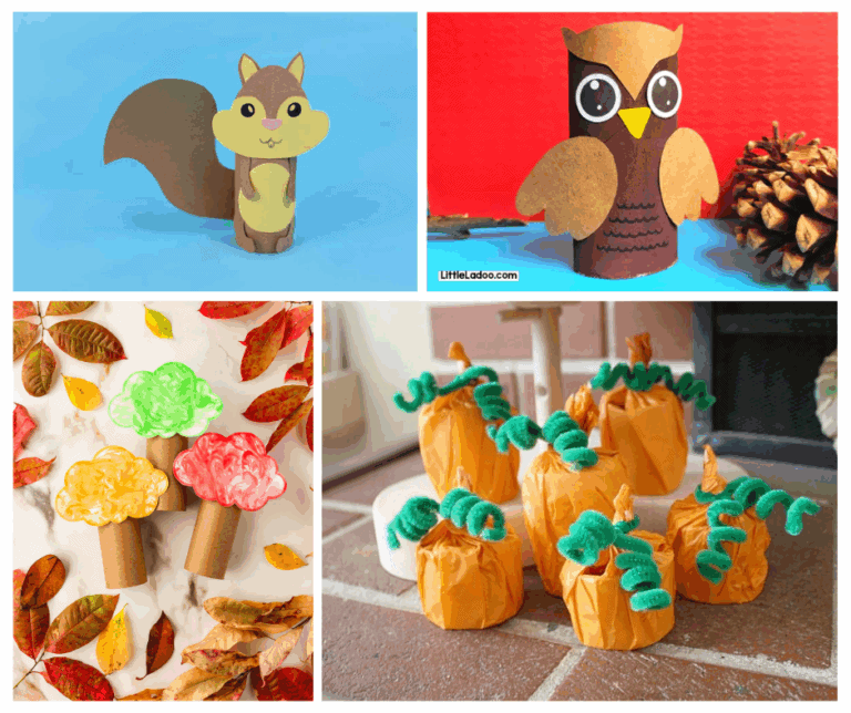 Easy to make kids fall toilet paper roll crafts for kids