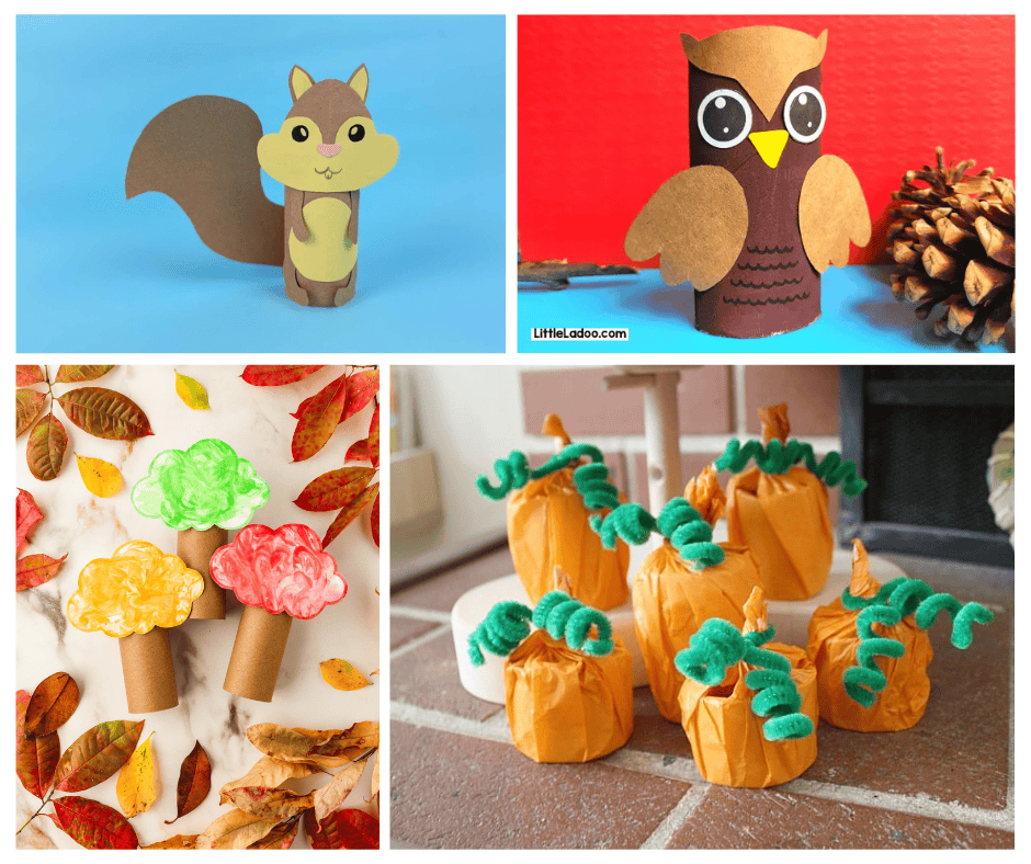 Easy to make kids fall toilet paper roll crafts for kids 