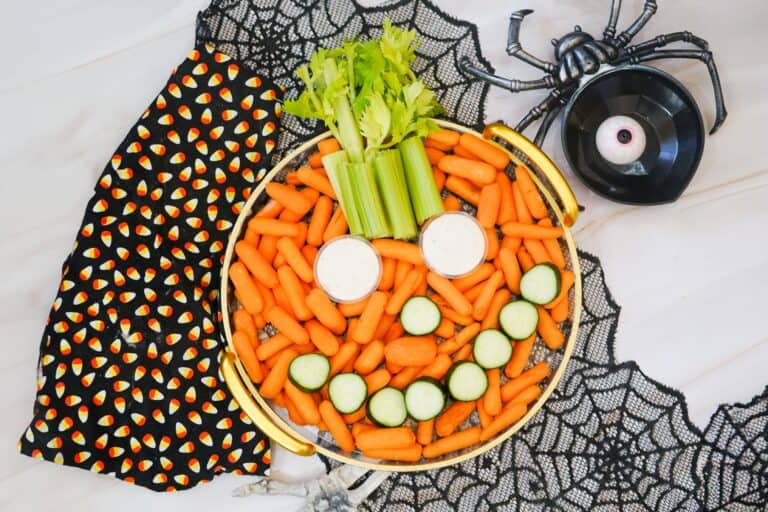 Four ingredient vegetable tray for halloween