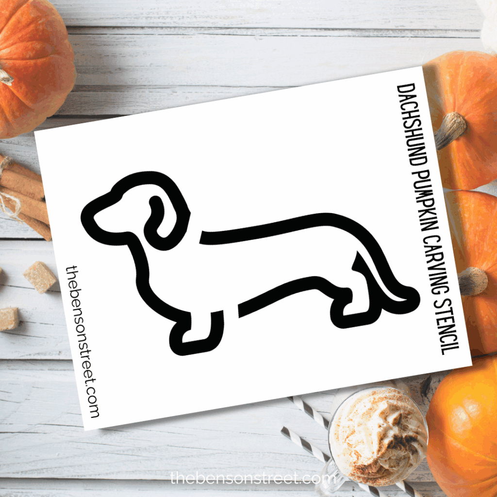 Free Dachshund Inspired Jack O'Lantern Pumpkin Carving Stencil