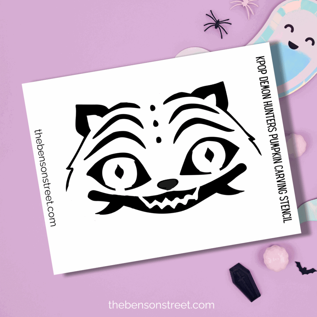 Free Printable Derpy the tiger pumpkin carving stencil