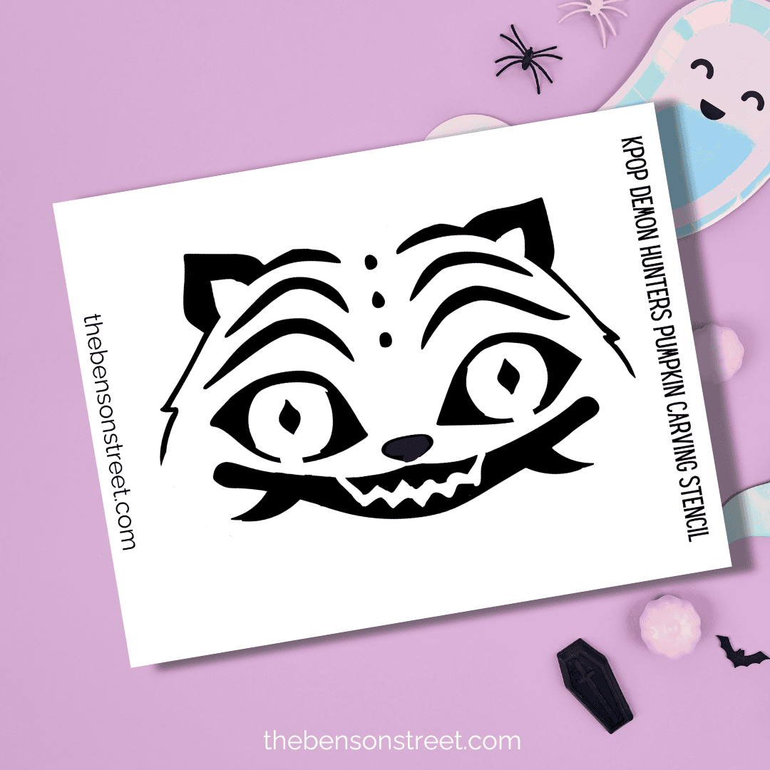 Free Printable Derpy the tiger pumpkin carving stencil