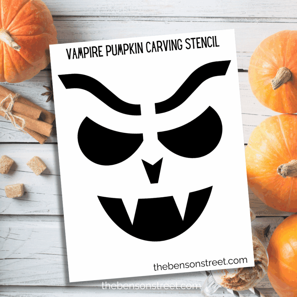 Freebie Vampire Pumpkin Carving Stencil template to print for pumpkin carving