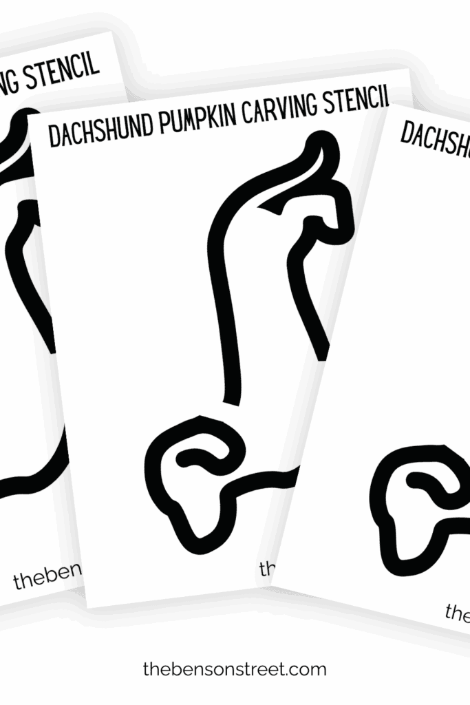 How to carve a dachshund outline on a pumpkin with a printable stencil