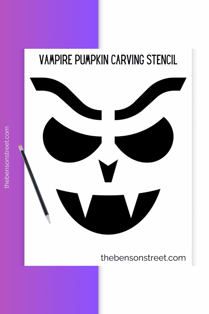 How to carve a vampire jack o'lantern using a free printable stencil