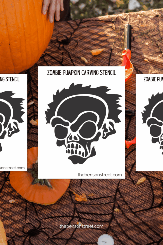 How to carve a zombie face with a free printable stencil