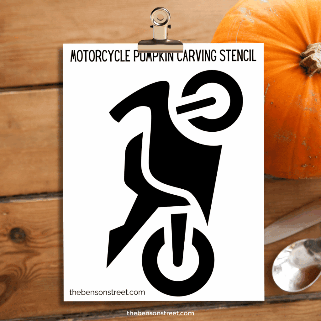 Motorcycle Free Printable pumpkin carving stencil 