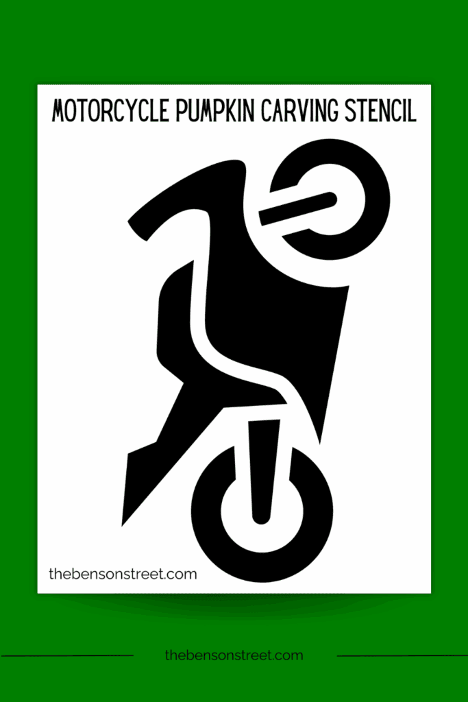 Motorcycle Pumpkin carving stencil for halloween pumpkin carving