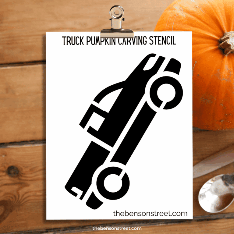 Pickup Style Truck Free Printable pumpkin carving stencil