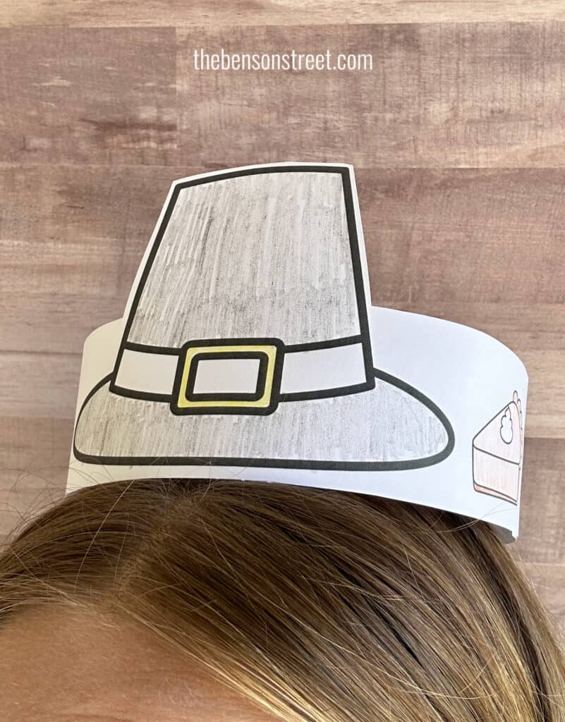 Pilgrim Hat Thanksgiving Printable at thebensonstreet.com