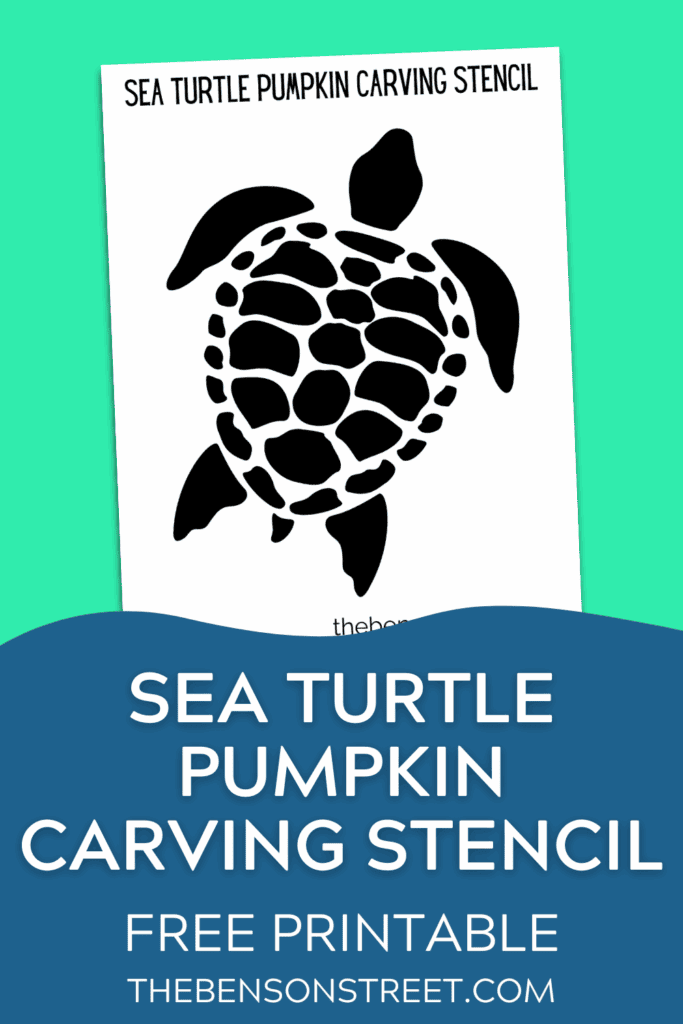 Sea Turtle Pumpkin Carving Stencil Template
