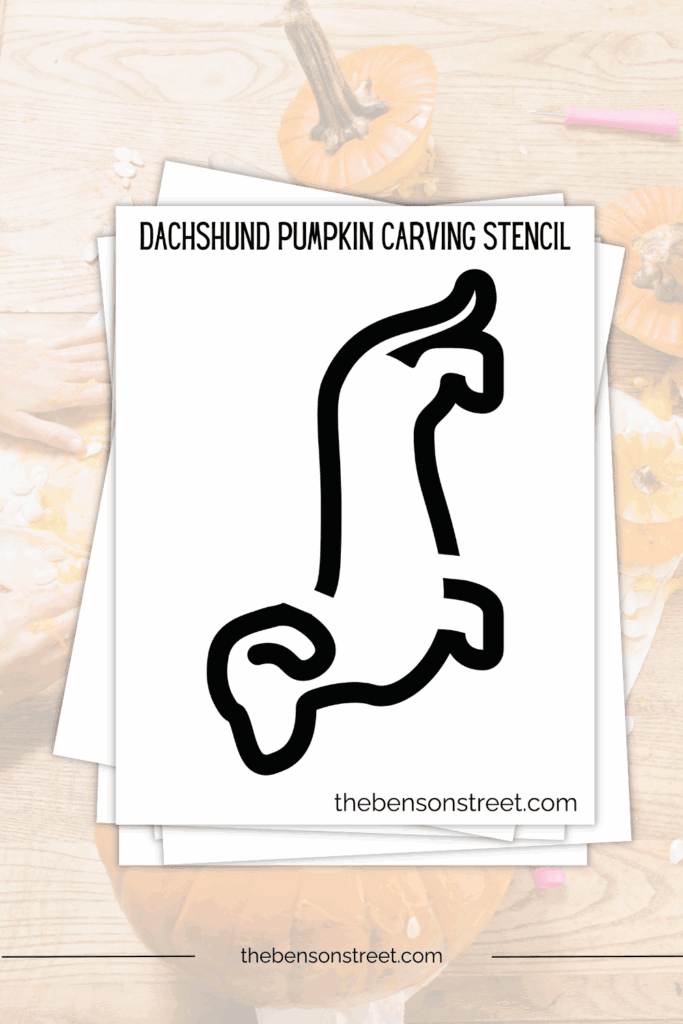 Simple dog outline for carving a jack o'lantern with a printable stencil