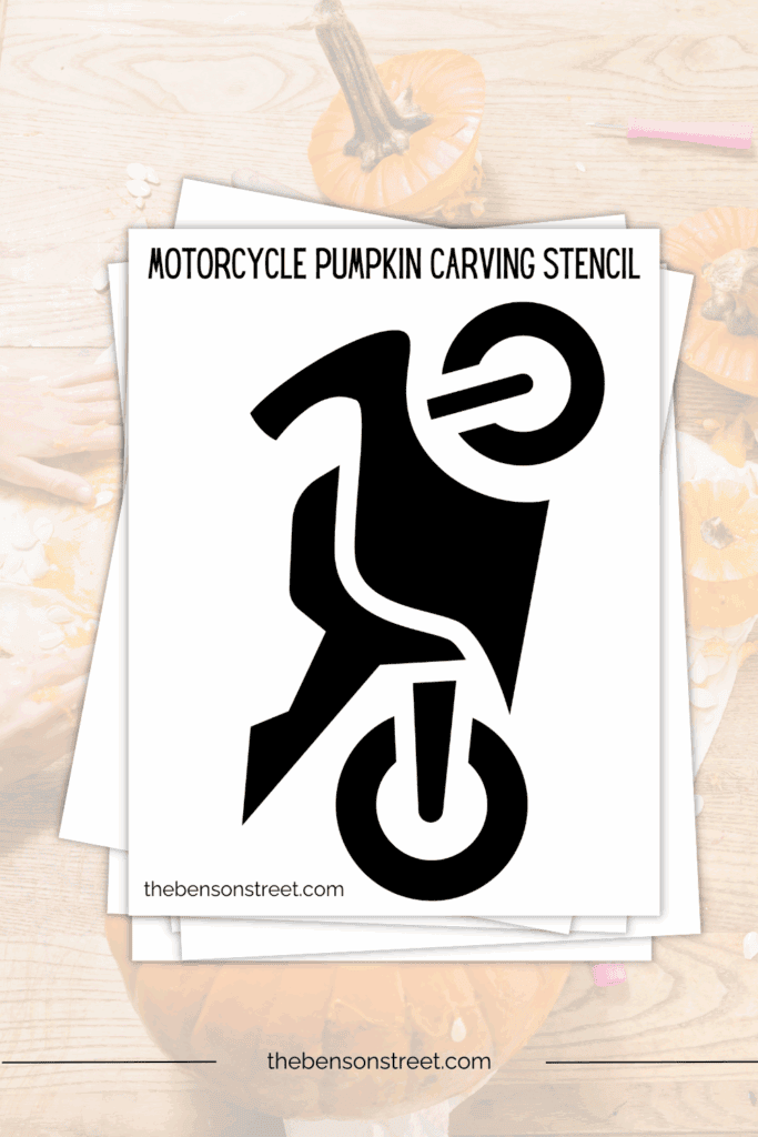 Simple motorcycle pumpkin carving idea