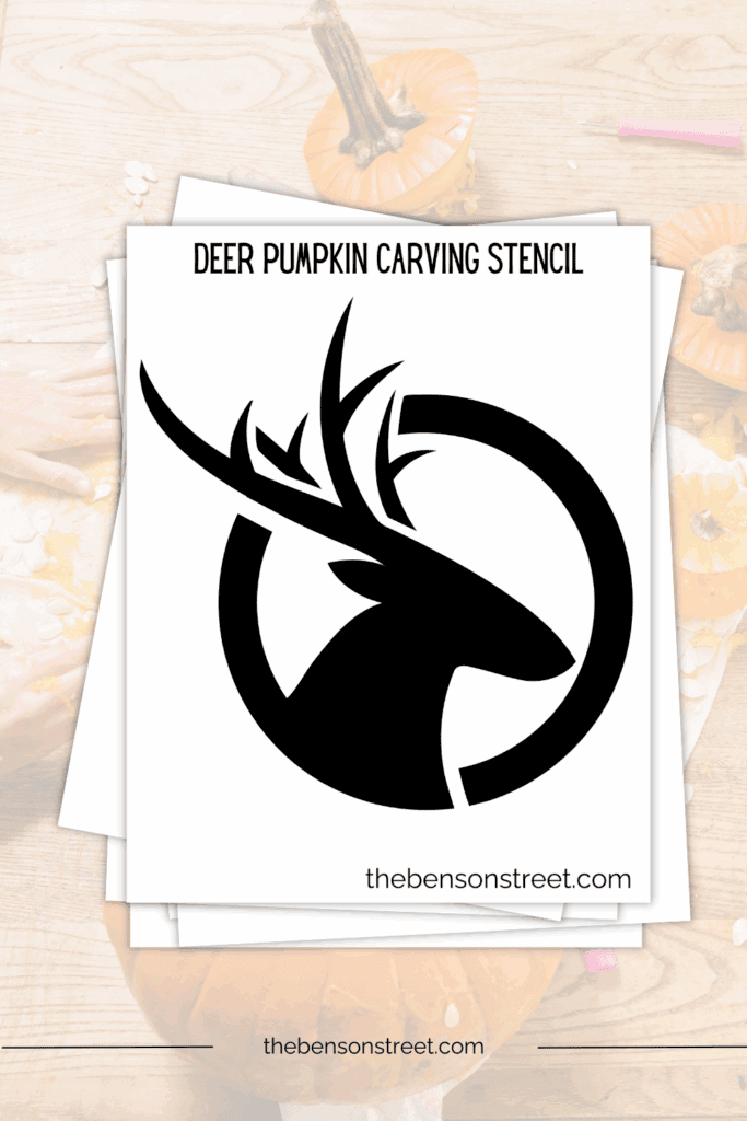 Simple to carve deer pumpkin stencil template free to print