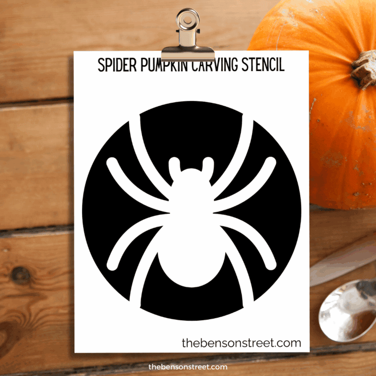 Spider Free Printable pumpkin carving stencil