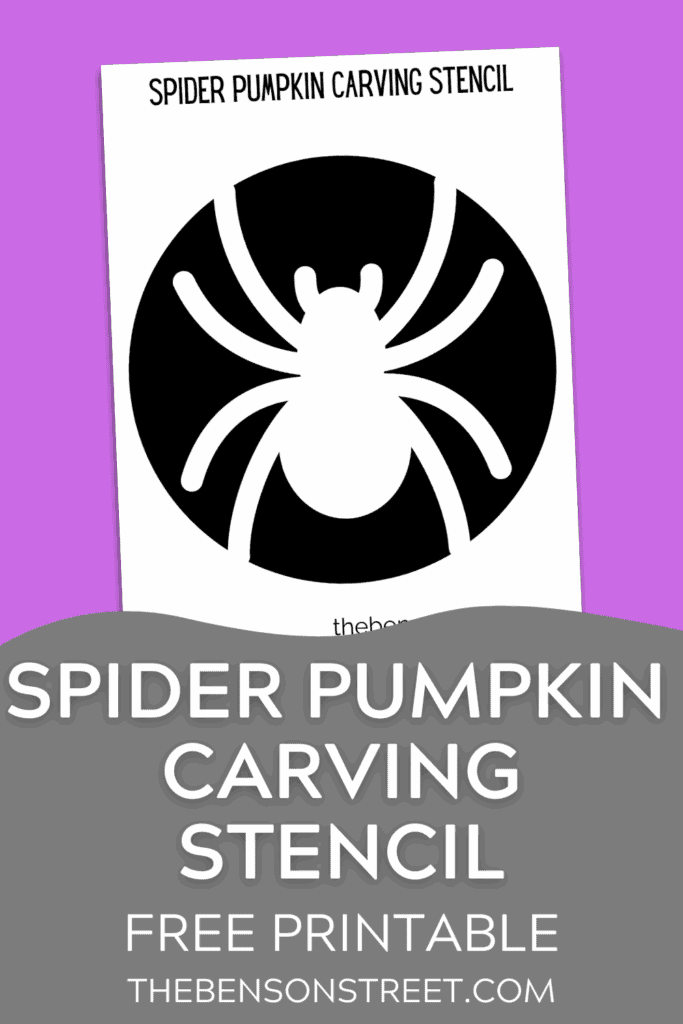 Spider Shaped Pumpkin Carving Stencil Template