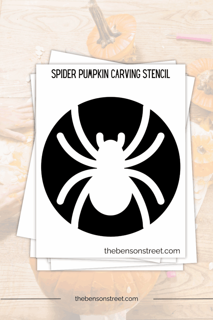 Spider pumpkin carving stencil for a spooky pumpkin