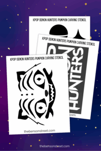 Stencils to carve pumpkins inspired by the hit movie kpop demon hunters