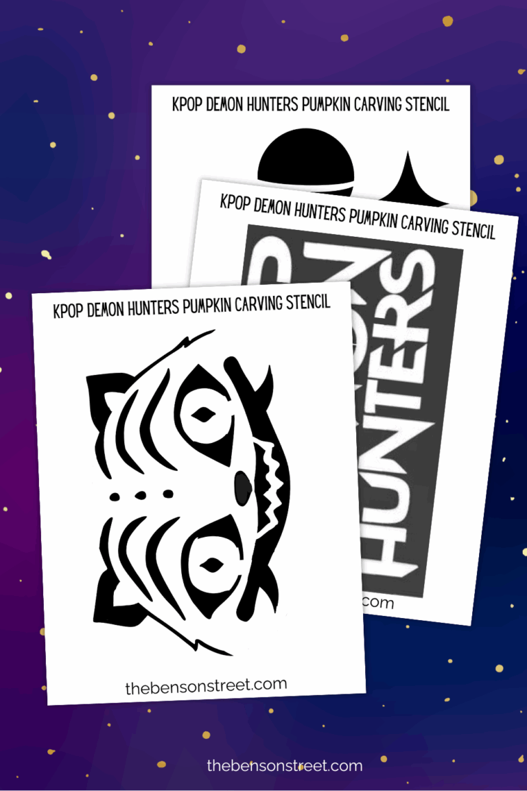 Stencils to carve pumpkins inspired by the hit movie kpop demon hunters