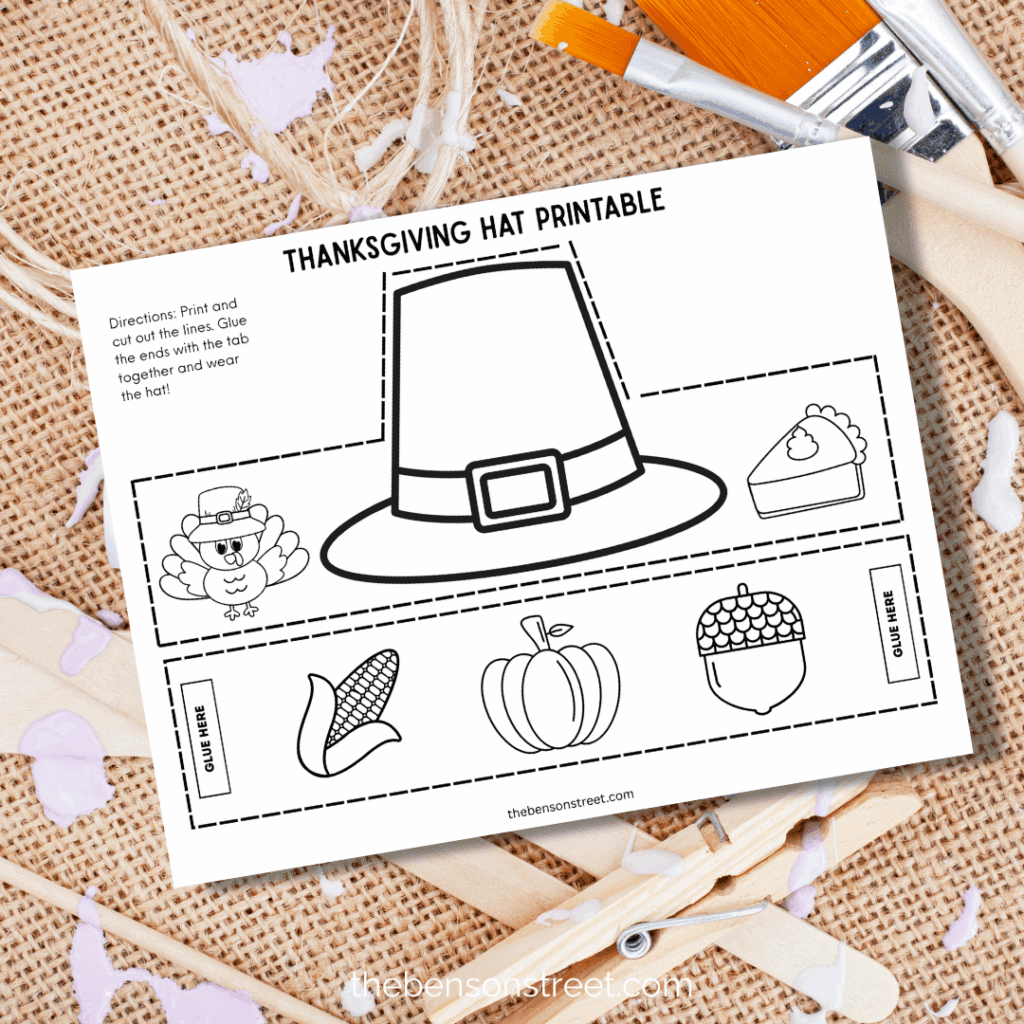 Thanksgiving hat craft free printable