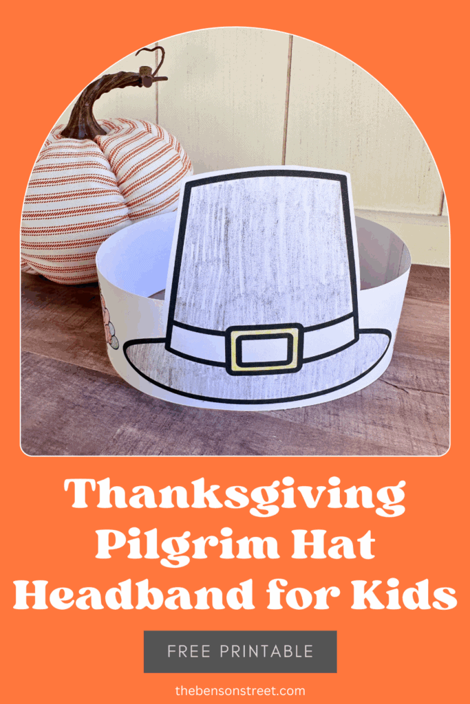Thanksgiving pilgrim hat headband for kids free printable