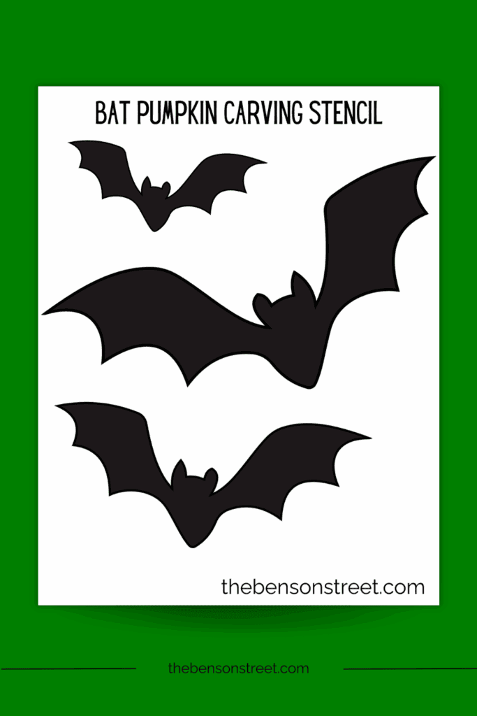 Three bat silhouettes flying for a pumpkin carving stencil