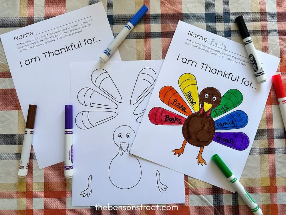 Two different sheets with a Thanksgiving thankful turkey sheets
