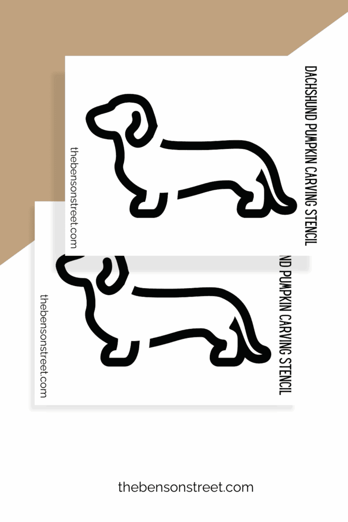 Two pages of a stencil to carve a dog jack o'lantern