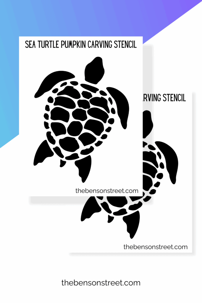 Two sheets of paper with a turtle silhouette printed on them