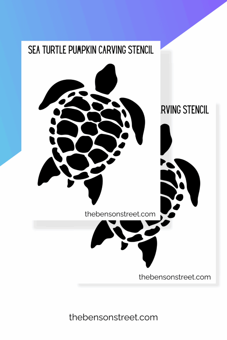 Two sheets of paper with a turtle silhouette printed on them