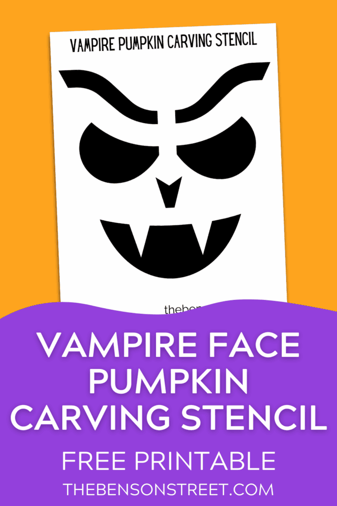 Vampire Face Pumpkin Carving Stencil Template