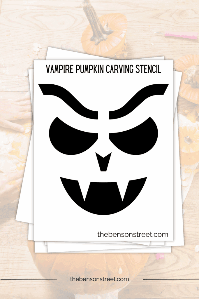 Vampire Face Stencil to carve on a pumpkin
