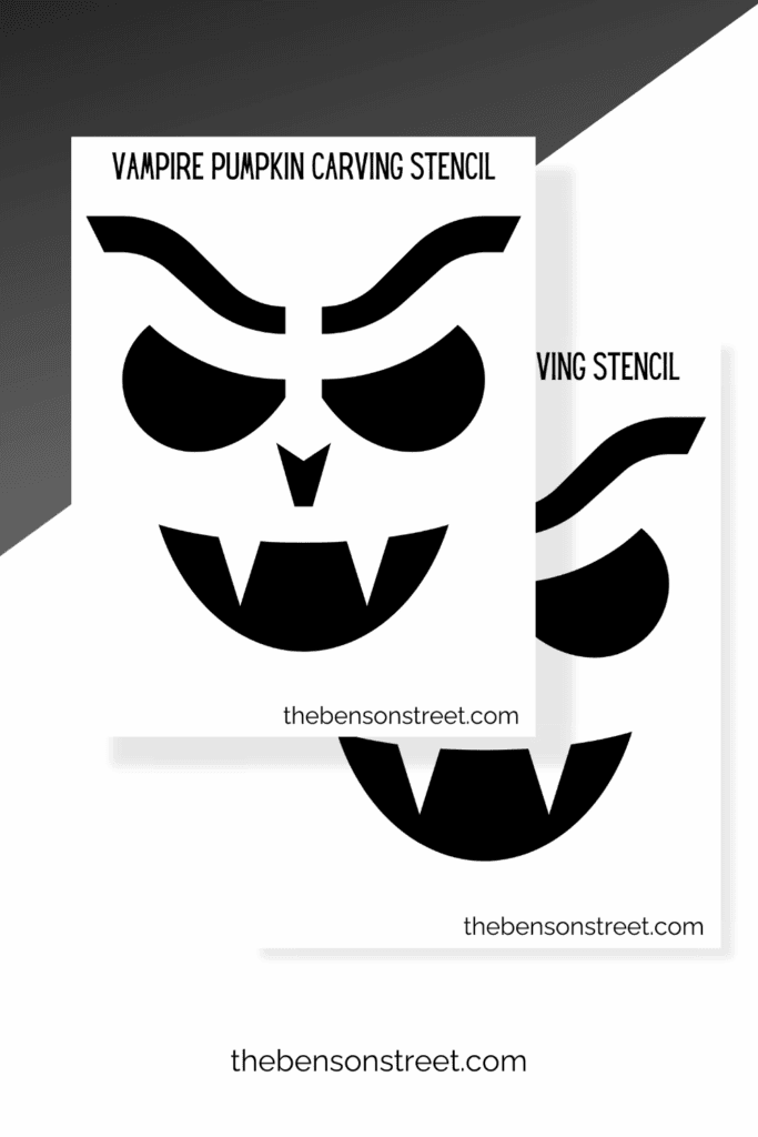 Vampire face Jack o'lantern printable template