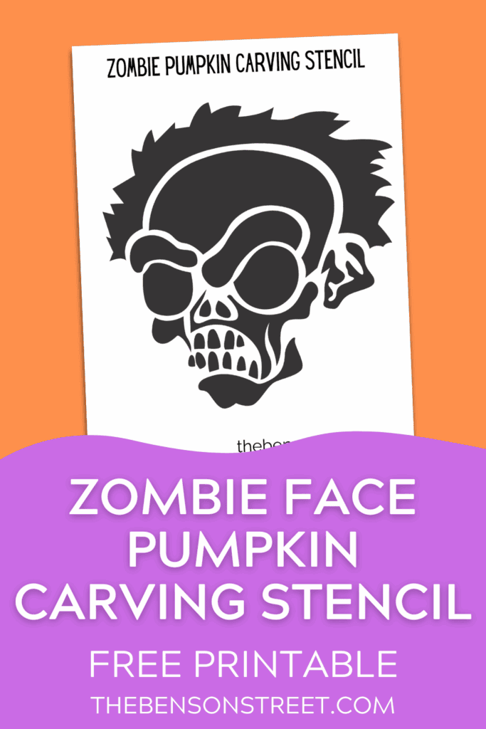 Zombie Pumpkin Carving Stencil Template