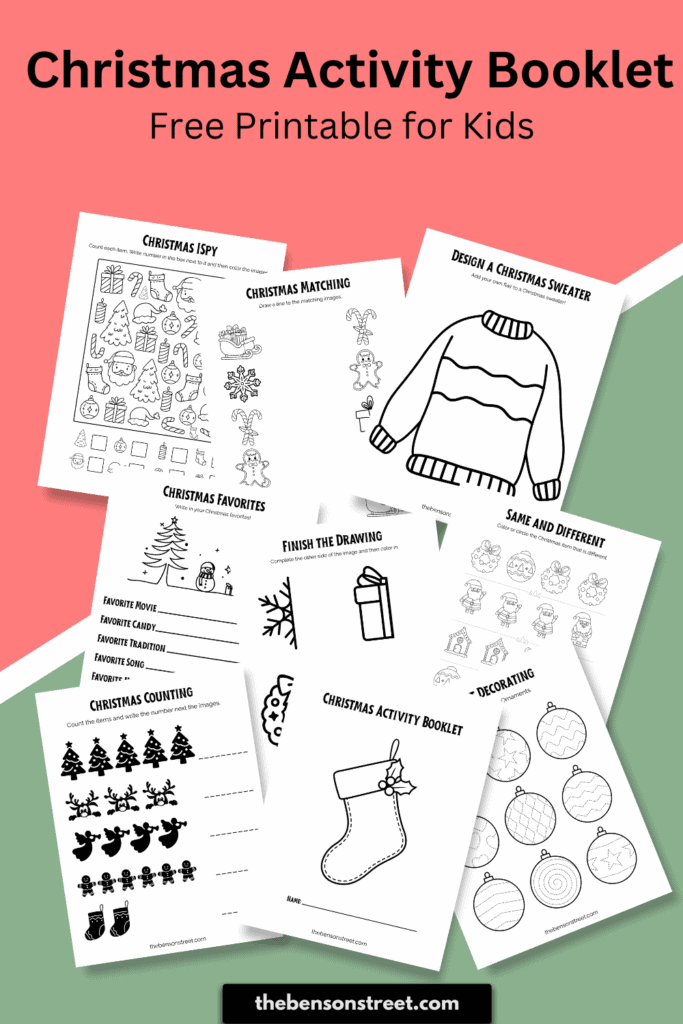 Christmas Activity Booklet Free Printable for Kids