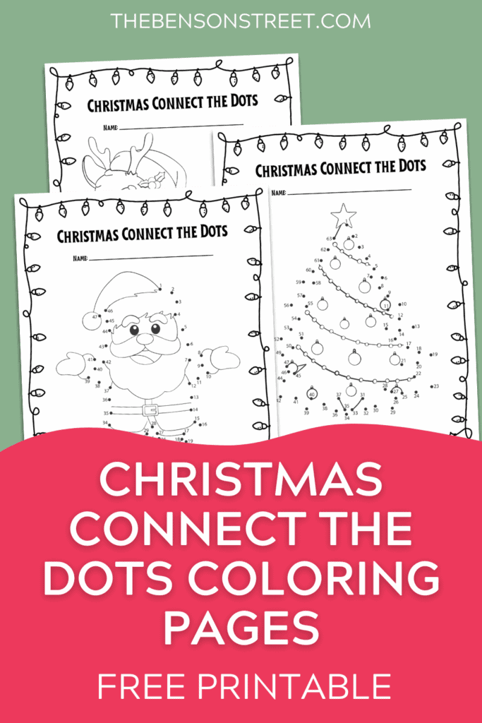 Christmas connect the dots coloring pages free printable
