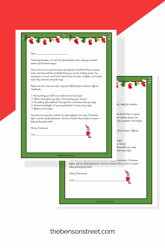 Easy elf arrival idea with a free printable 