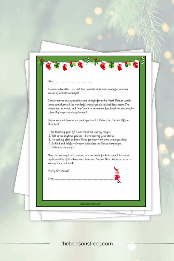 Easy Elf on the Shelf Welcome arrival letter printable