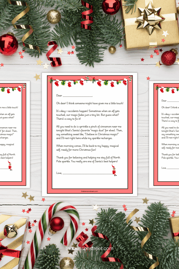 Easy fix for a touched elf on the shelf with a free printable letter
