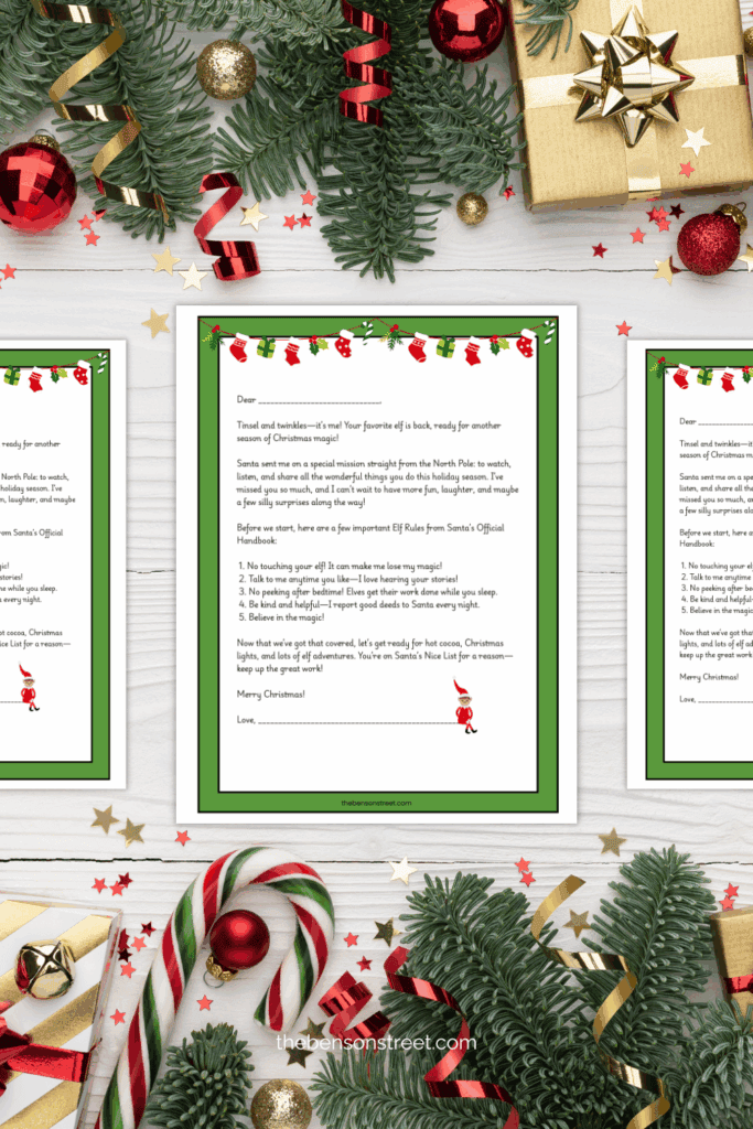 Elf Arrival and Welcome Letter for elf on the shelf free printable