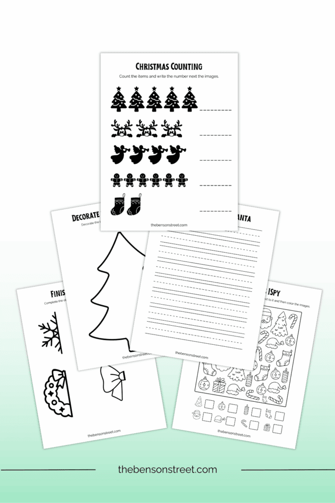 Free Printable Activity pages for kids for Christmas