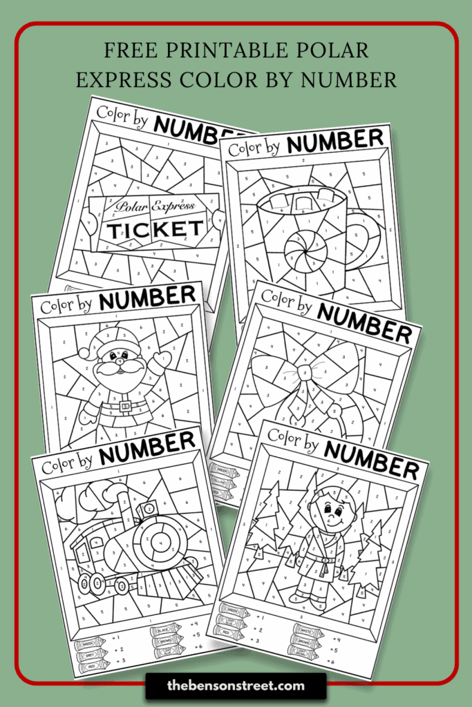 Free Printable Polar Express Color by Number Pages