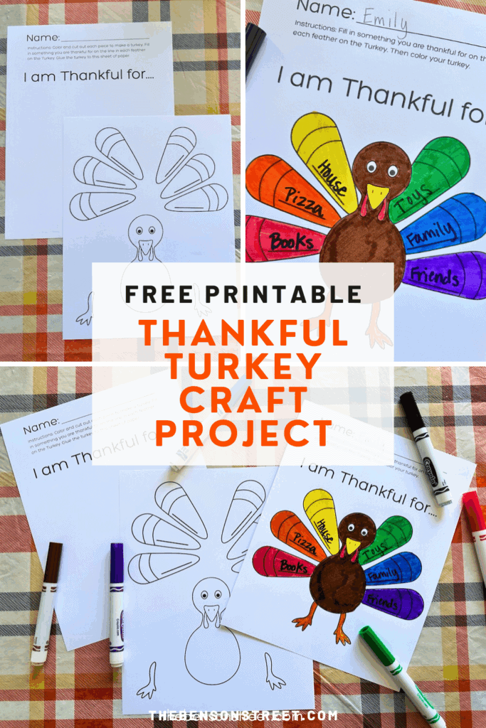 Free Printable Thankful Turkey Craft Project