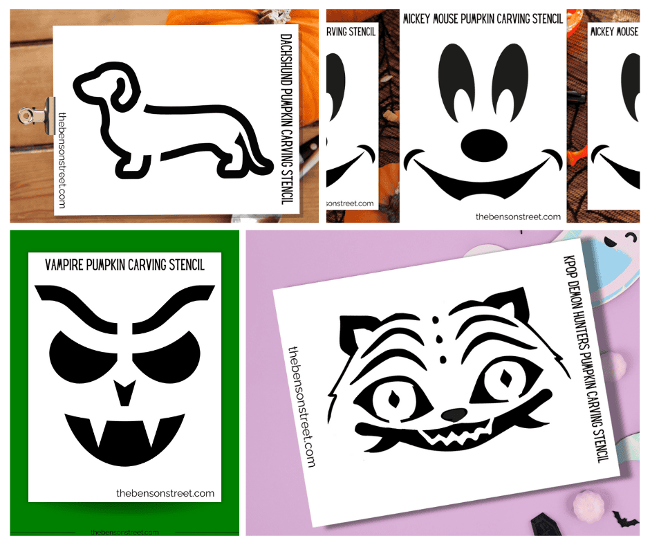 Pumpkin carving stencils collage