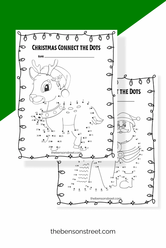 Reindeer and Santa Connect the Dot Activity Pages