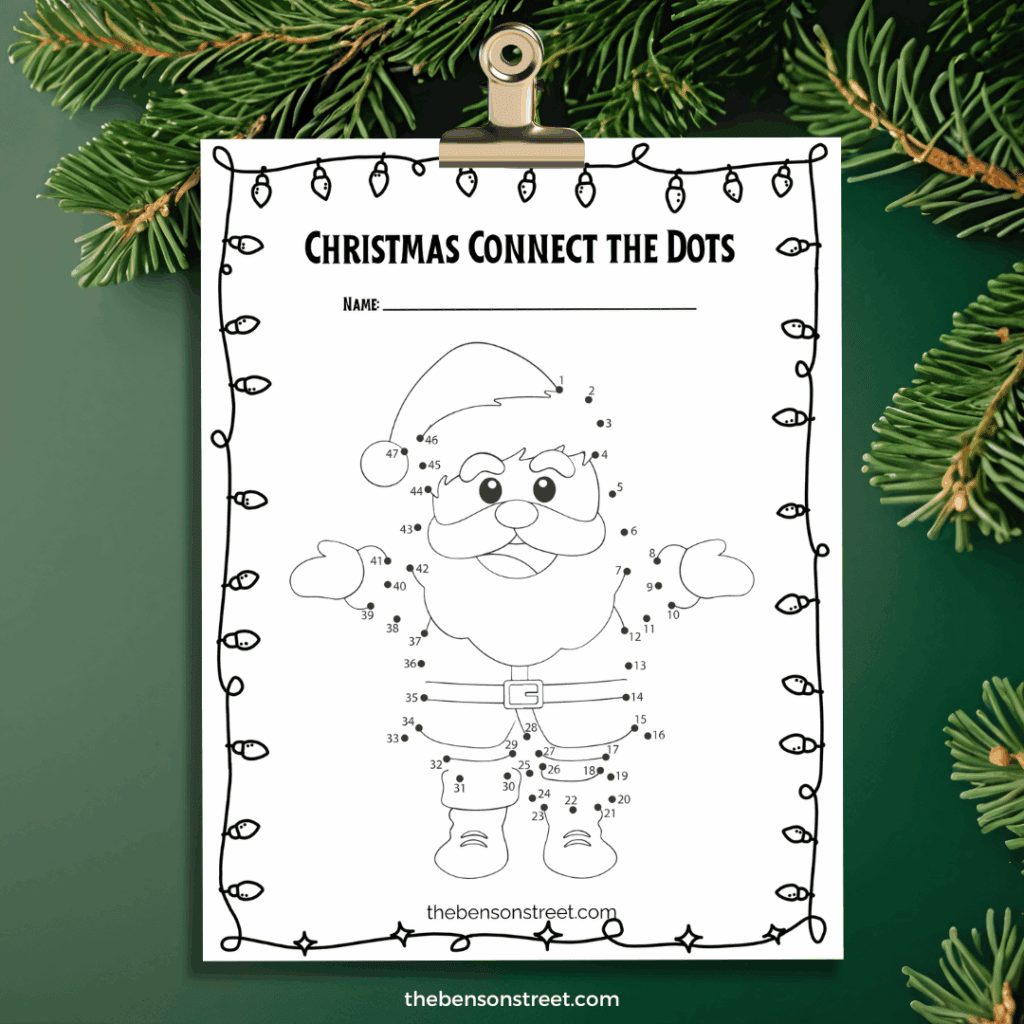Santa claus connect the dots page
