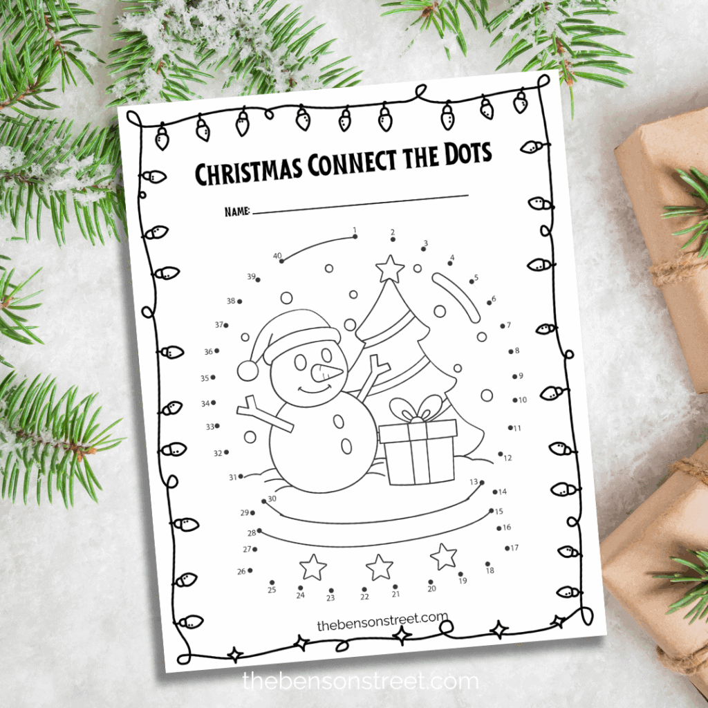 Snow Globe Christmas Connect the dots