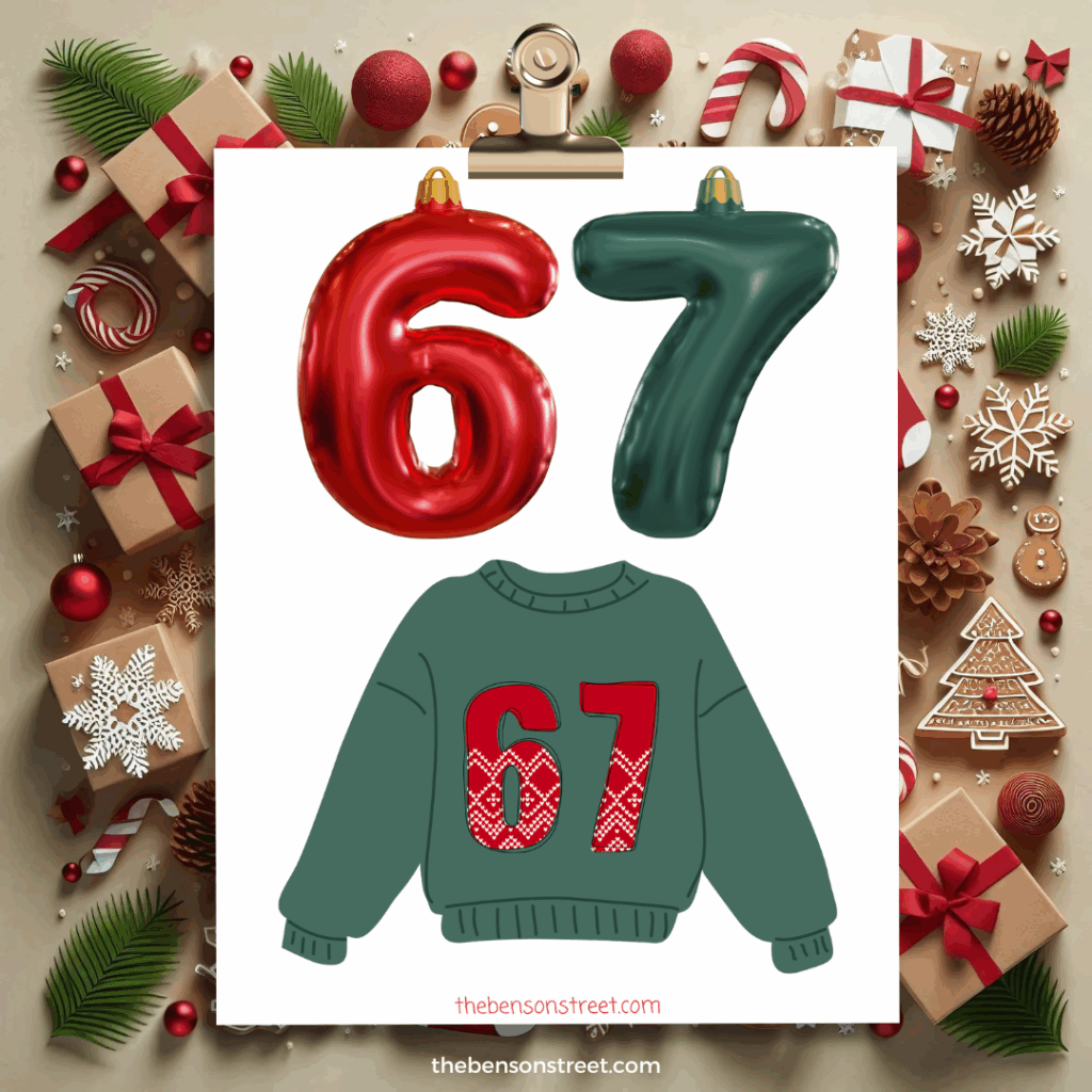 A clip with funny 67 elf printables